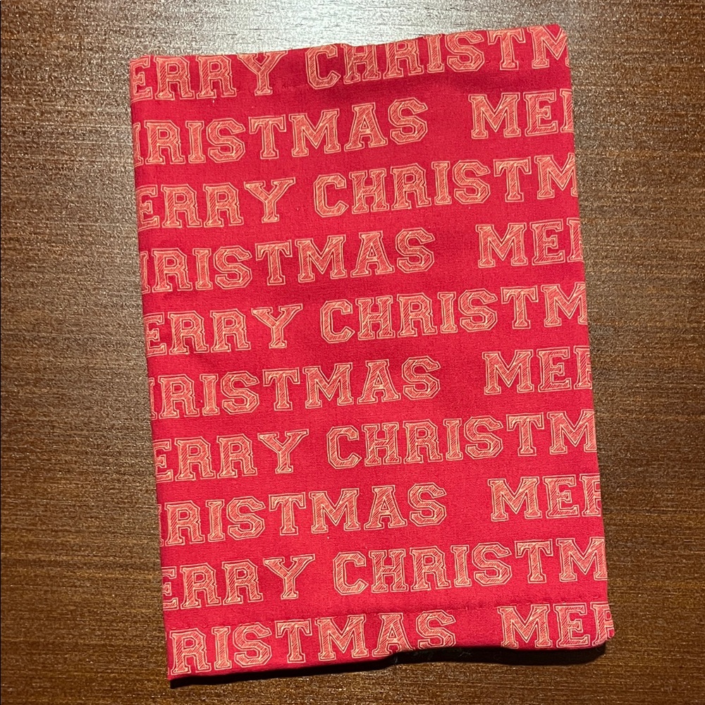 Red Merry Christmas Fabric Book Jacket
